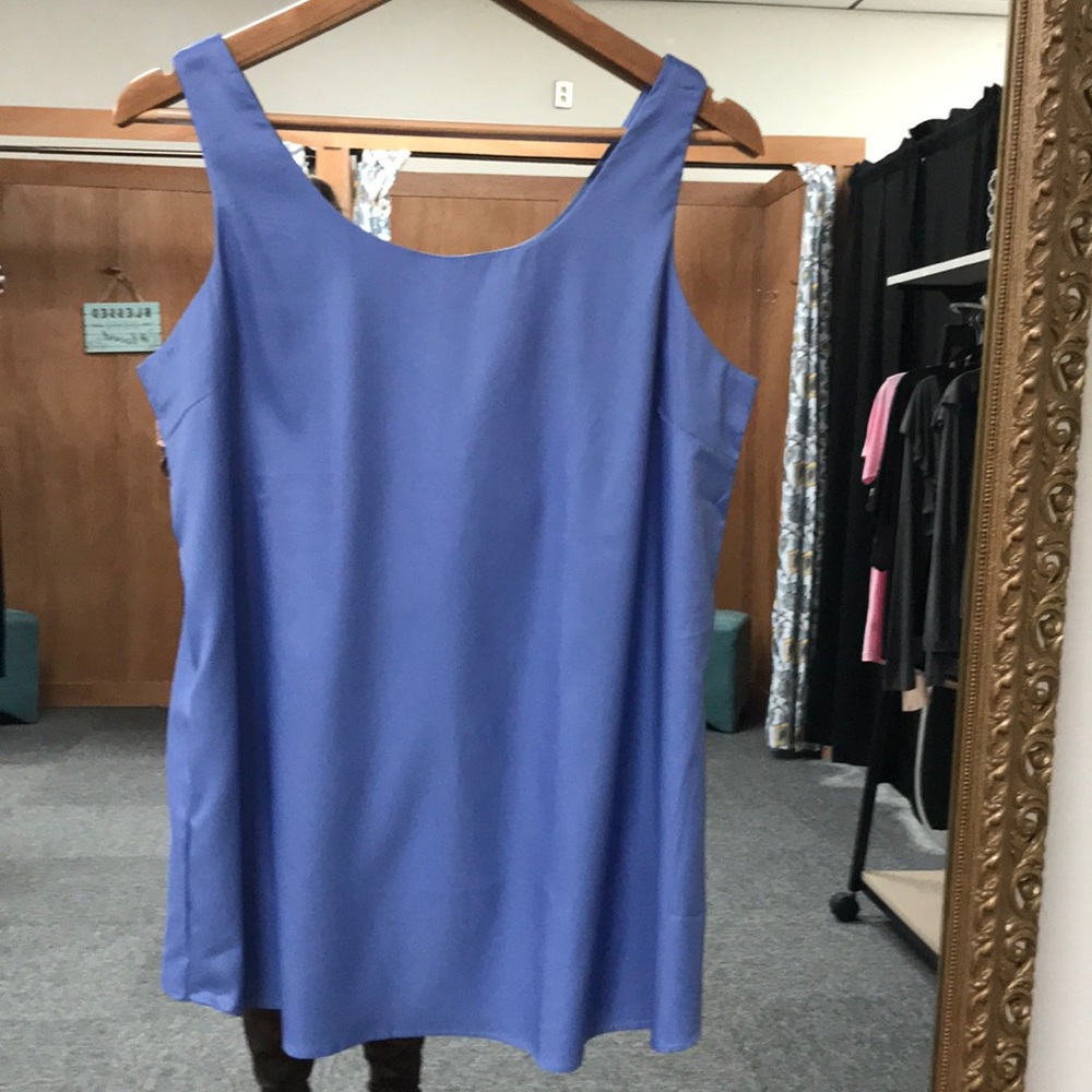 Periwinkle Tank with open back & bow